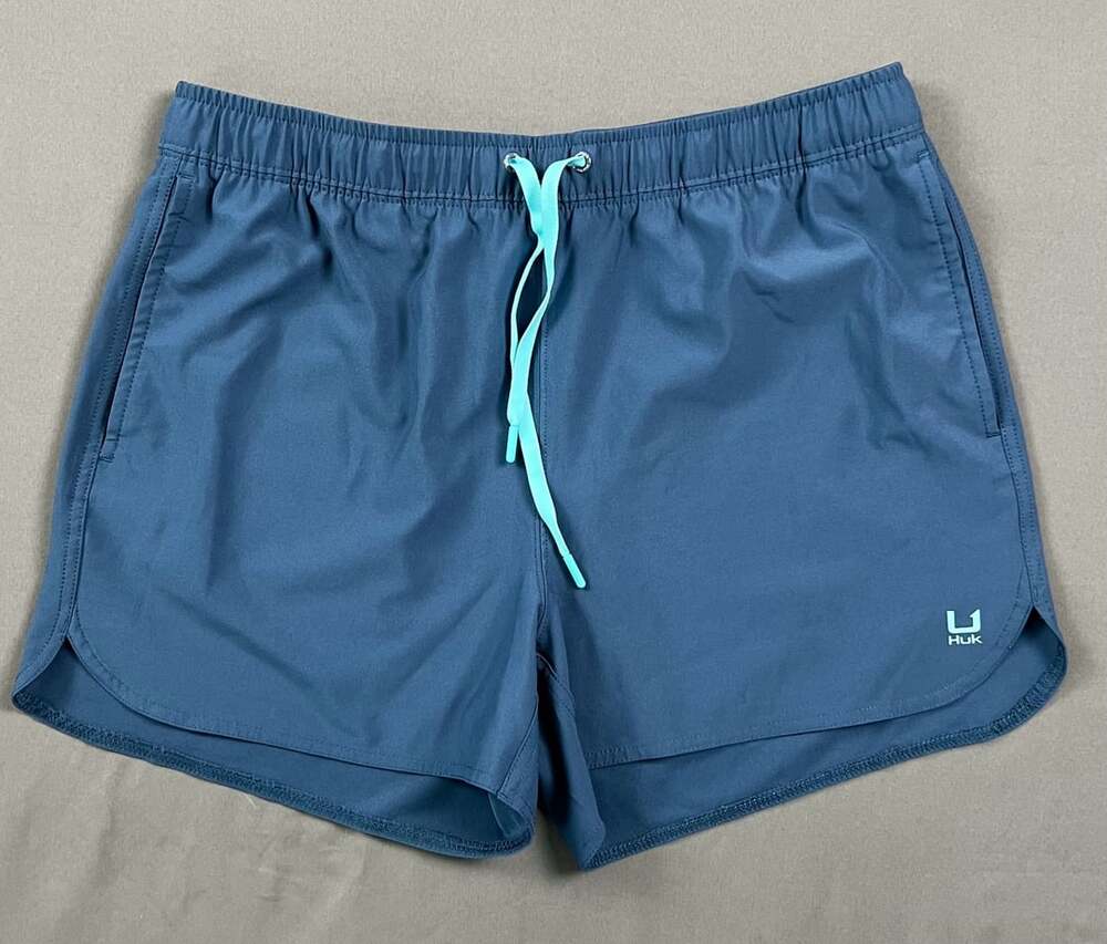 Huk Pursuit Volley Shorts Size L Blue Quick-Dry Fishing Athletic